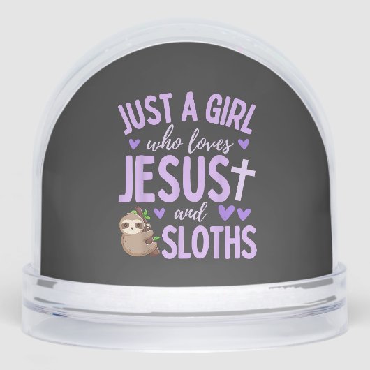 Just A Girl Who Loves Jesus and Sloths Christian C Sneeuwbol (Voorkant)