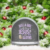 Just A Girl Who Loves Jesus and Sloths Christian C Sneeuwbol (Kerstmis)