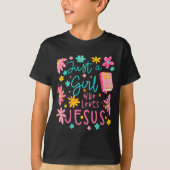 Just A Girl Who Loves Jesus Religious Christian Fl T-shirt (Voorkant)