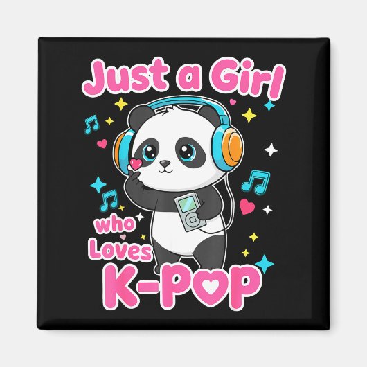 Just A Girl Who Loves K-p Cute Panda Magneet (Voorkant)
