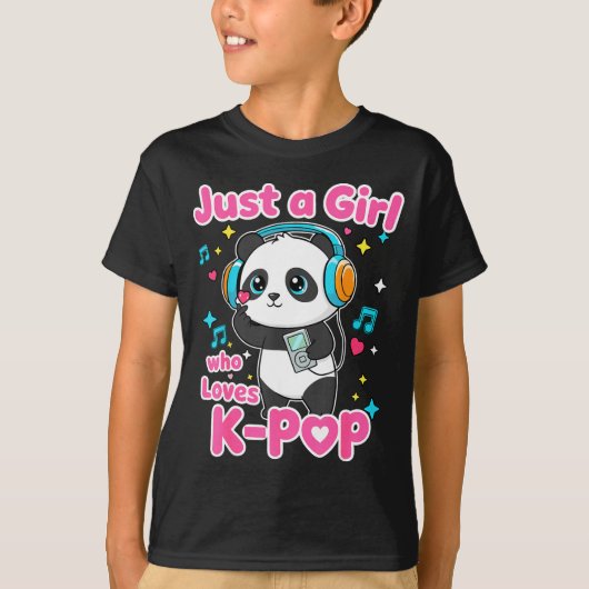 Just A Girl Who Loves K-p Cute Panda  T-shirt (Voorkant)