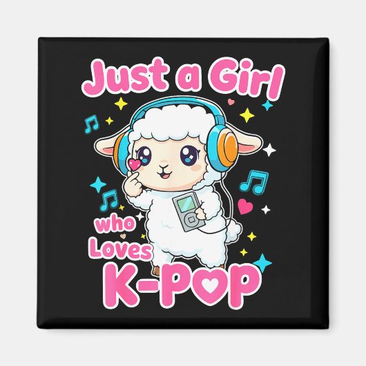 Just A Girl Who Loves K-p Cute Sheep  Magneet (Voorkant)