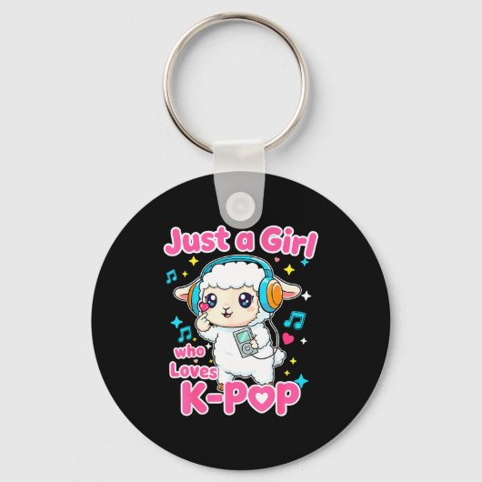 Just A Girl Who Loves K-p Cute Sheep Sleutelhanger (Voorkant)