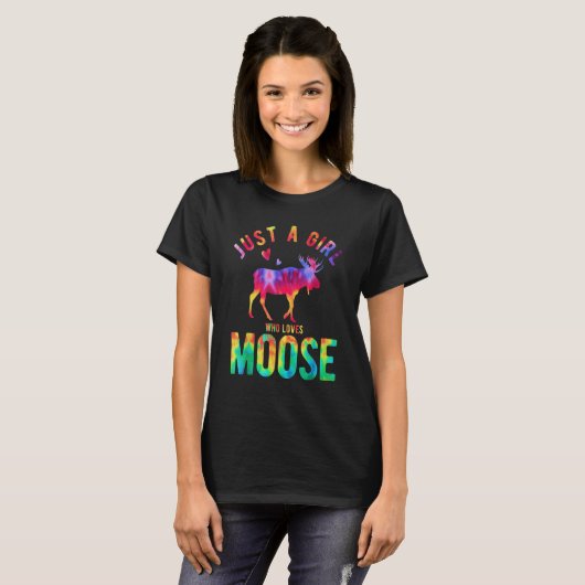Just A Girl Who Loves Moose Moose   Moose 1 T-shirt (Voorkant volledig)