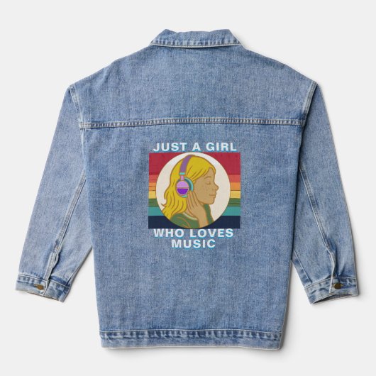 Just a girl who loves music denim jacket (Achterkant)