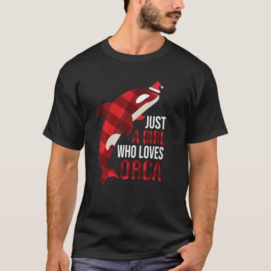 Just A Girl Who Loves Orcas Killer Whales Christma T-shirt (Voorkant)