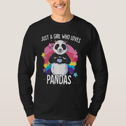 Just A Girl Who Loves Pandas Panda T-shirt (Voorkant)