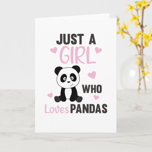 Just A Girl who Loves Pandas - Sweet Panda Kaart (Gele Bloem)