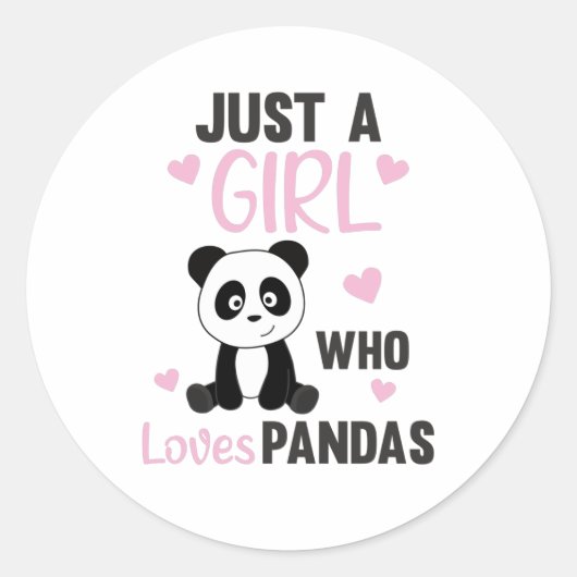 Just A Girl who Loves Pandas - Sweet Panda Ronde Sticker (Voorkant)