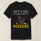 Just a Girl who Loves Peckers  Cute Chickens Quote T-shirt (Design voorkant)