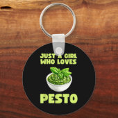 Just A Girl Who Loves Pesto Basil Pasta Italian Ad Sleutelhanger (Voorkant)