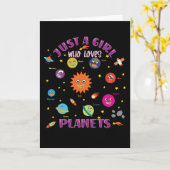 Just A Girl Who Loves Planets Solar System Kaart (Gele Bloem)