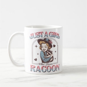Just-a-Girl-Who-Loves-Racoon Retro Funny Raccoon Koffiemok