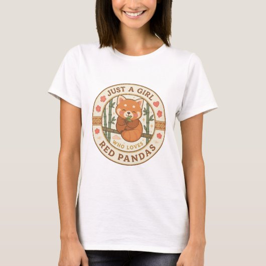 Just a Girl Who Loves Red Pandas - Cute Animal Des T-shirt (Voorkant)