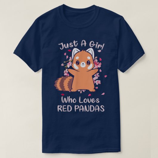 Just A Girl Who Loves Red Pandas T-shirt (Design voorkant)