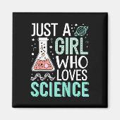 Just A Girl Who Loves Science Back To School Kids  Magneet (Voorkant)