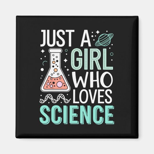 Just A Girl Who Loves Science Back To School Kids  Magneet (Voorkant)