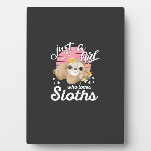 Just A Girl Who Loves Sloth Tee Cute Sloth Lover G Fotoplaat (voorkant)