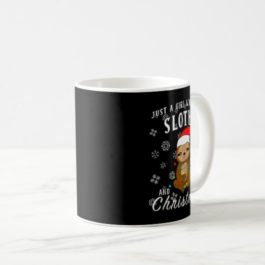 Just A Girl Who Loves Sloths &amp; Christmas Funny Koffiemok (Voorkant rechts)