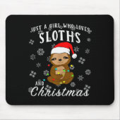 Just A Girl Who Loves Sloths &amp; Christmas Funny Muismat (Voorkant)