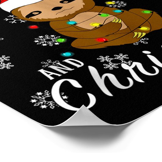 Just A Girl Who Loves Sloths &amp; Christmas Funny Poster (Hoek)