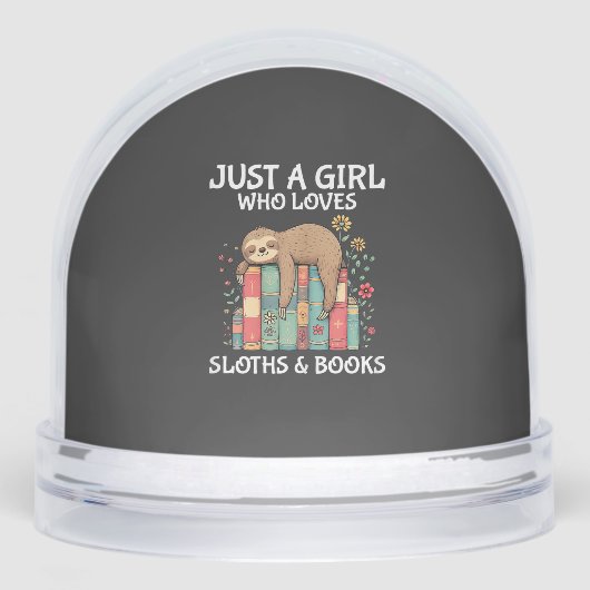 Just A Girl Who Loves Sloths and Books Cute Sloth  Sneeuwbol (Voorkant)