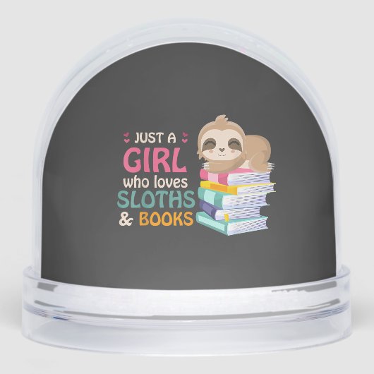 Just A Girl Who Loves Sloths And Books Sloth T-Shi Sneeuwbol (Voorkant)
