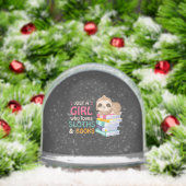 Just A Girl Who Loves Sloths And Books Sloth T-Shi Sneeuwbol (Kerstmis)