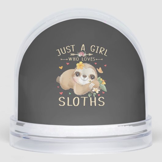 Just A Girl Who Loves Sloths Cute Sloth Lover Girl Sneeuwbol (Voorkant)