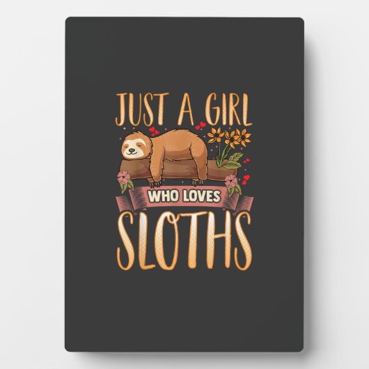 Just A Girl Who Loves Sloths Cute Sloth T-Shirt Fotoplaat (voorkant)