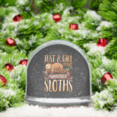 Just A Girl Who Loves Sloths Cute Sloth T-Shirt Sneeuwbol (Kerstmis)