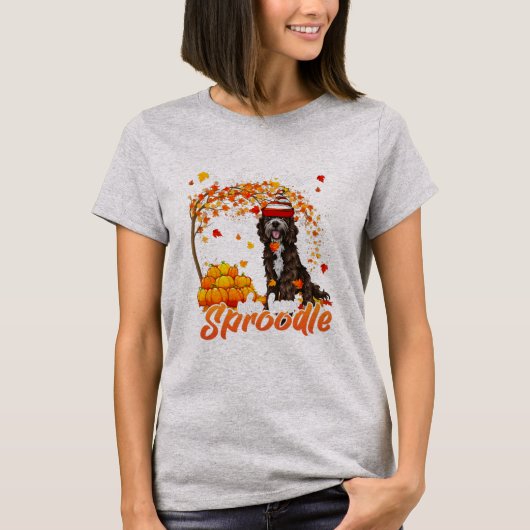Just A Girl Who Loves Sproodle Dog Thanksgiving  T-shirt (Voorkant)