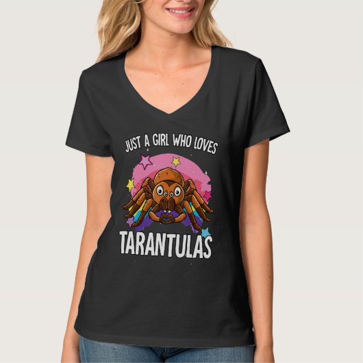 Just A Girl Who Loves Tarantulas Tarantula T-shirt (Voorkant)