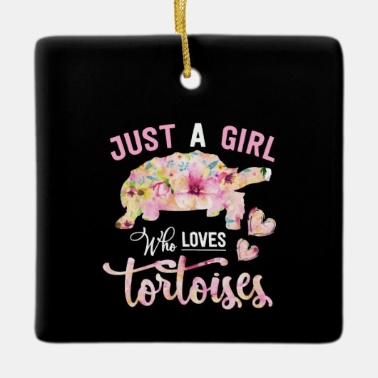 Just A Girl Who Loves Tortoise Keramisch Ornament (Voorkant)