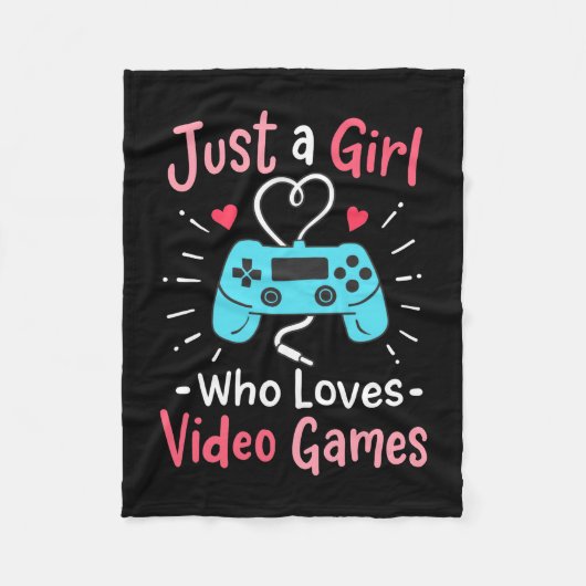 Just A Girl Who Loves Video Games Fleece Deken (Voorkant)