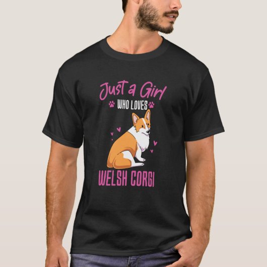 Just A Girl Who Loves Welsh Corgi T-shirt (Voorkant)