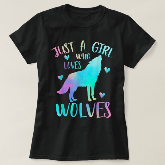 Just a Girl Who Loves Wolves T-shirt (Design voorkant)