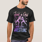Just A Girl Who Loves Wrestling Submission Mat Spo T-shirt (Voorkant)