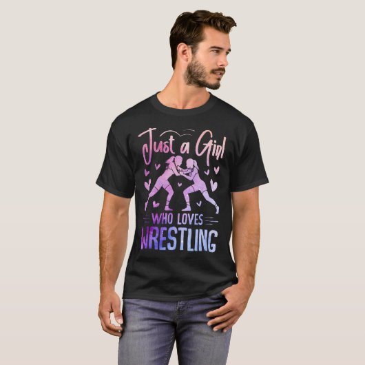 Just A Girl Who Loves Wrestling Submission Mat Spo T-shirt (Voorkant volledig)