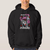 Just A Girl Zebra Fun Zoo Cute Zebra Bubble Gum Hoodie (Voorkant)