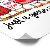 Just A Goose In Love Cute Valentine Coquette Bow G Poster (Hoek)