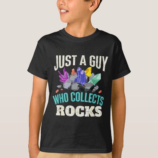 Just A Guy Who Collects Rocks - Rock Collector Geo T-shirt (Voorkant)