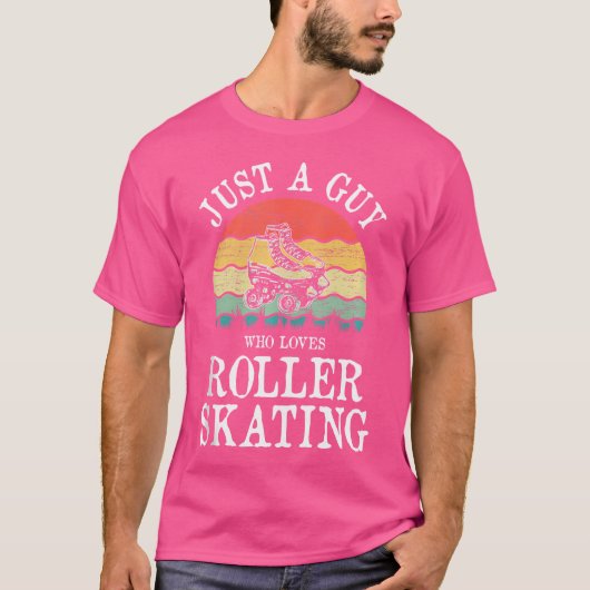 Just A Guy Who Loves Roller Skating T-shirt (Voorkant)