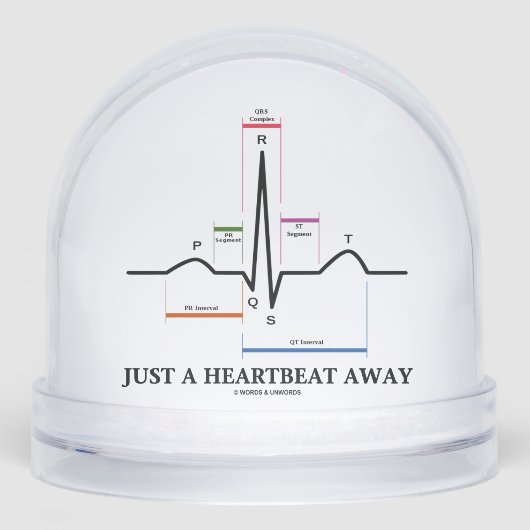 Just A Heartbeat Away Electrocardiogram EKG Humor Sneeuwbol (Voorkant)