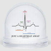 Just A Heartbeat Away Electrocardiogram EKG Humor Sneeuwbol (Achterkant)
