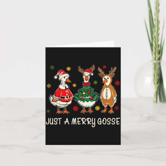Just A Jolly Cute Goose Funny Merry Goosemas Chris Kaart (Voorkant)