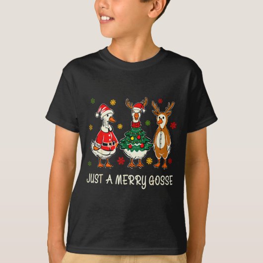Just A Jolly Cute Goose Funny Merry Goosemas Chris T-shirt (Voorkant)