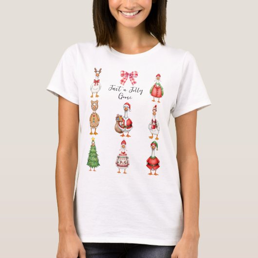 Just a Jolly Goose Christmas Holiday Goose T-shirt (Voorkant)