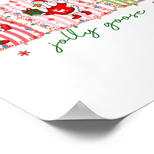 Just A Jolly Goose Christmas Lights Ne Bow Coquett Poster (Hoek)