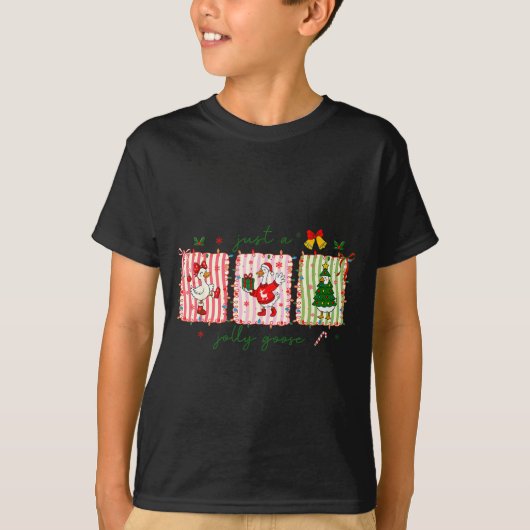 Just A Jolly Goose Christmas Lights Ne Bow Coquett T-shirt (Voorkant)